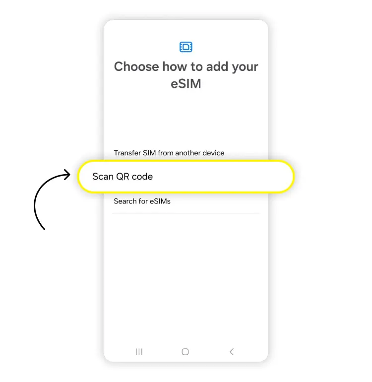 Samsung Connections – SIM manager → Add eSIM